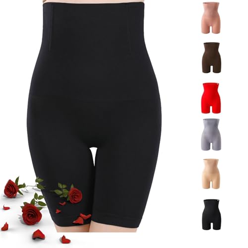 Silyka Bauch- und Hüftlifthose mit hoher Taille, Übergröße, Shapewear, Bauchkontrolle, nahtlose Shapewear-Shorts (Schwarz, M/L (50–62,5 kg) von POIOZXD