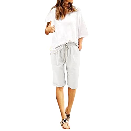 Leinenshorts Damen Boho Knielang mit Tunnelzug Kurze Hose Leinen Bermuda Shorts Sommershorts High Waist Sommer Lose Radlerhose Große Größen Damen-Shorts Sport Biker Strand Yoga Shorts Leinenhose Leinenshorts Damen Boho Knielang mit Tunnelzug Kurze Hose Leinen Bermuda Shorts Sommershorts High Waist Sommer Lose Radlerhose Große Größen Damen-Shorts Sport Biker Strand Yoga Shorts Leinenhose von POIUIYQA