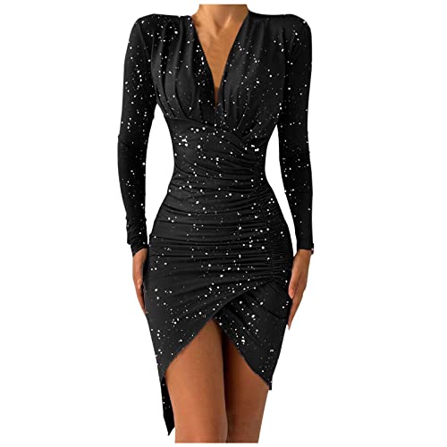 POIUIYQA Damen Festlich Kleid Langarm Elegant Abendkleid kurz Samtkleid Bodycon Partykleid Sexy Hoch Taille Cocktailkleid POIUIYQA Damen Festlich Kleid Langarm Elegant Abendkleid kurz Samtkleid Bodycon Partykleid Sexy Hoch Taille Cocktailkleid von POIUIYQA