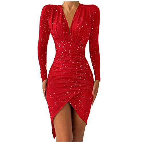 POIUIYQA Damen Festlich Kleid Langarm Elegant Abendkleid kurz Samtkleid Bodycon Partykleid Sexy Hoch Taille Cocktailkleid POIUIYQA Damen Festlich Kleid Langarm Elegant Abendkleid kurz Samtkleid Bodycon Partykleid Sexy Hoch Taille Cocktailkleid von POIUIYQA
