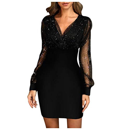 POIUIYQA Pailletten Kleider Knielang Damen Glitzerkleid Langarm V-Ausschnitt Glänzende Kleider Sexy Partykleid Cocktailkleid Bodycon Enges Party Minikleid Wickelkleid Festkleid POIUIYQA Pailletten Kleider Knielang Damen Glitzerkleid Langarm V-Ausschnitt Glänzende Kleider Sexy Partykleid Cocktailkleid Bodycon Enges Party Minikleid Wickelkleid Festkleid von POIUIYQA