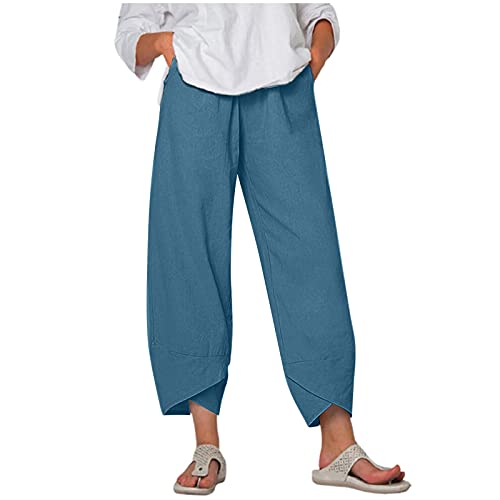POIUIYQA Sommerhosen Damen 7/8 Leinenhose Weite Beine Hose Loose Fit Elastischem Bund Sommer Mit Leichte Haremshose Einfarbig mit Taschen Schmetterling Pusteblume Drucken POIUIYQA Sommerhosen Damen 7/8 Leinenhose Weite Beine Hose Loose Fit Elastischem Bund Sommer Mit Leichte Haremshose Einfarbig mit Taschen Schmetterling Pusteblume Drucken von POIUIYQA