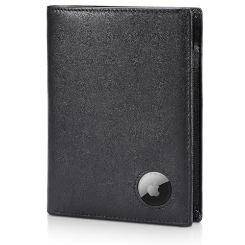 Polare Luxus RFID-blockierende Reisepasshülle aus Leder für Damen und Herren, Schwarz mit AirTag-Schlitz, L, Retro Polare Luxus RFID-blockierende Reisepasshülle aus Leder für Damen und Herren, Schwarz mit AirTag-Schlitz, L, Retro von POLARE ORIGINAL