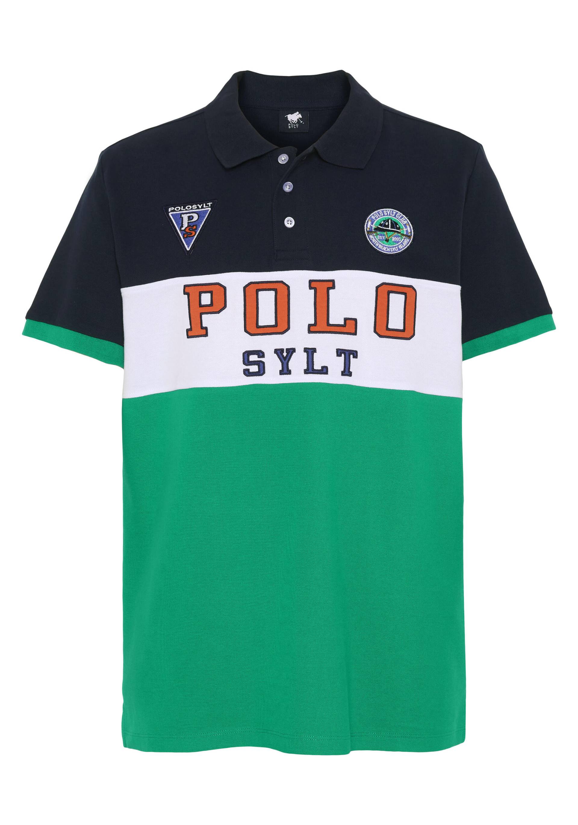 Poloshirt mit Blockstreifen und Patches von POLO SYLT