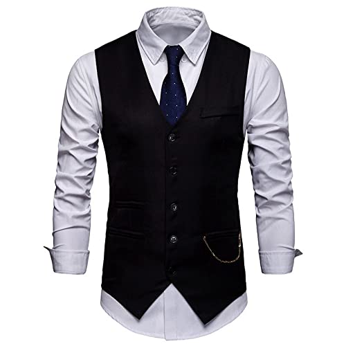 Anzugweste Für Herren - Mode Einreihige Westen Für Männer Slim Fit Herren Anzug Weste Männer Formal Business Weste Männer Party Hochzeit Ballspitze Gilet Für Hochzeit/Business/Party, von PONERY