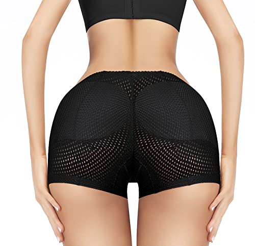 Damen Po Push Up Unterhose - Niedrige Taille Gepolsterter Hintern Lifter Hüfte Enhancer Body Shaper Höschen Shapewear Hohe Taille Push Up Nahtlose Kontrolle Höschen Fake Ass Booty Lifter, Schwarz, M von PONERY