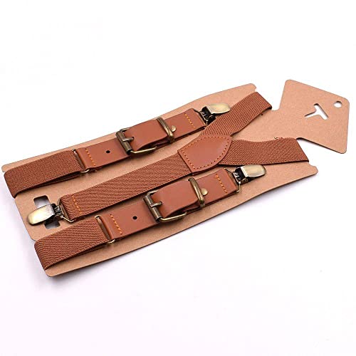 PONERY Herren Zahnspangen Y-Form - 1Pc 2,5 cm * 115 cm Herren Y-Förmig Elastischer Hosenträger 3 Clips Patchwork Leder Unisex Erwachsene Hosenträger Männlich Jockstrap Breite Hosenträger, Kamel PONERY Herren Zahnspangen Y-Form - 1Pc 2,5 cm * 115 cm Herren Y-Förmig Elastischer Hosenträger 3 Clips Patchwork Leder Unisex Erwachsene Hosenträger Männlich Jockstrap Breite Hosenträger, Kamel von PONERY
