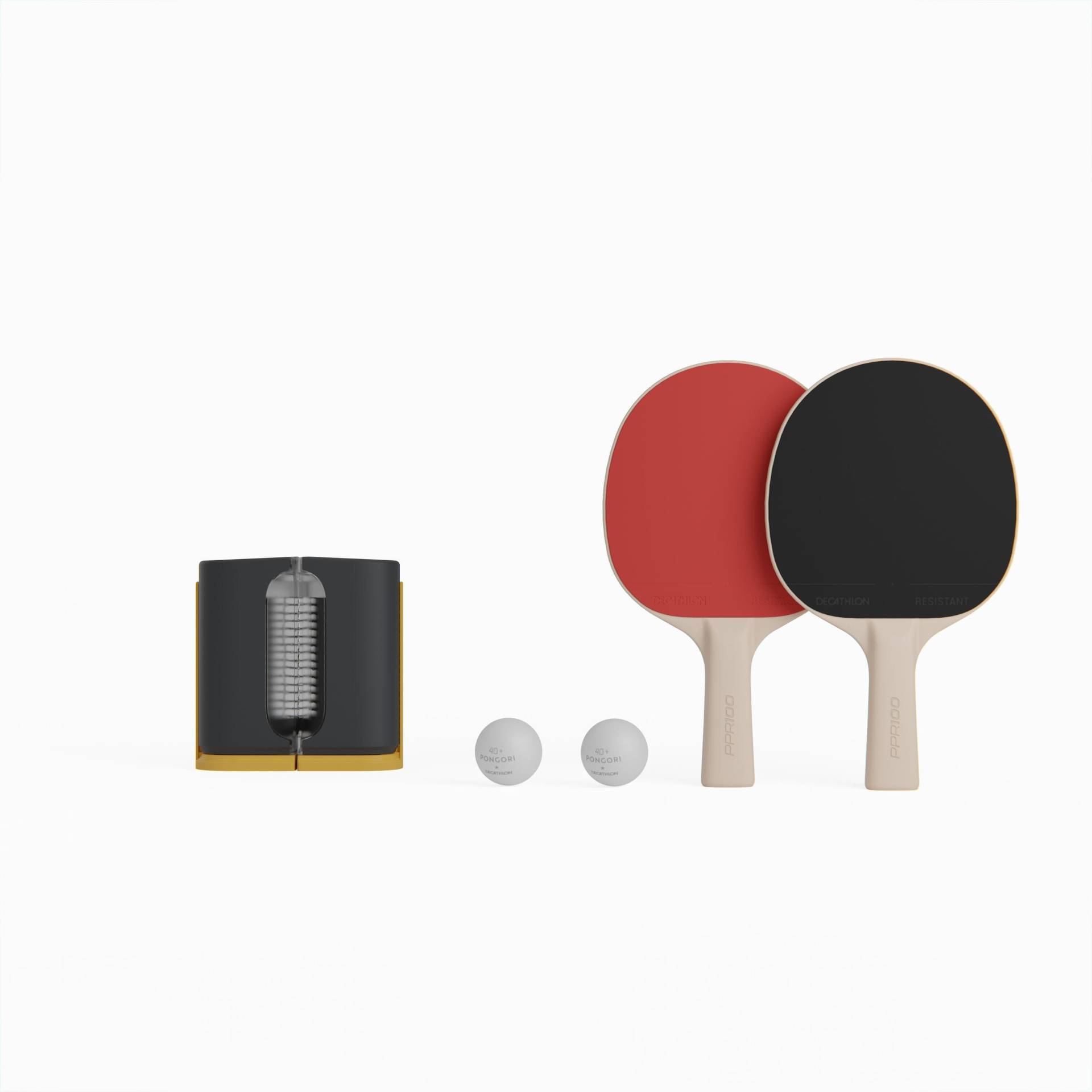 Tischtennis Set Rollnet kleine Flächen + 2 Schläger PPR100 R + 2 Bälle Tischtennis Set Rollnet kleine Flächen + 2 Schläger PPR100 R + 2 Bälle von PONGORI