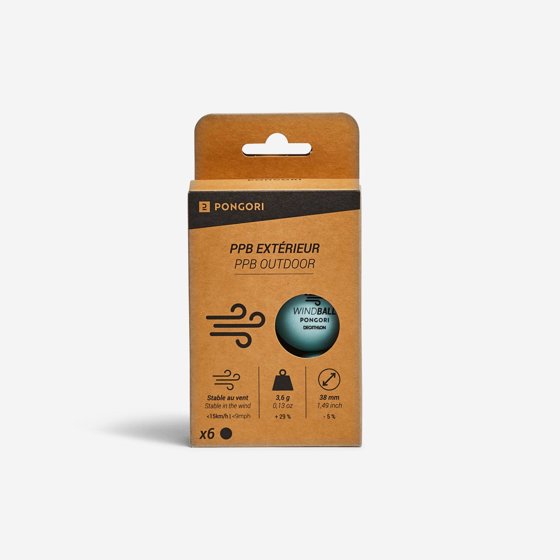 Tischtennisball Outdoor windstabil 6er-Pack Tischtennisball Outdoor windstabil 6er-Pack von PONGORI
