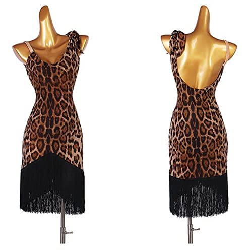 PONNYC Leoparden Latein Tanzkleidung Für Damen Salsa Leistung Kostüme Mit Fransen Hosenträger Tango Tanz Outfit Rückenfreie Gesellschafts Tanzkleider Rock Für Rumba,Leopard,M PONNYC Leoparden Latein Tanzkleidung Für Damen Salsa Leistung Kostüme Mit Fransen Hosenträger Tango Tanz Outfit Rückenfreie Gesellschafts Tanzkleider Rock Für Rumba,Leopard,M von PONNYC