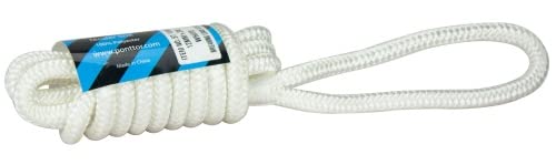 PONTTOR Fenderleine mit Augen, 2 Stück, doppelt geflochtene Polyester, weiß, Fender Leine Tauwerk Seil Boot Yacht Größe 12 mm x 3 m PONTTOR Fenderleine mit Augen, 2 Stück, doppelt geflochtene Polyester, weiß, Fender Leine Tauwerk Seil Boot Yacht Größe 12 mm x 3 m von PONTTOR