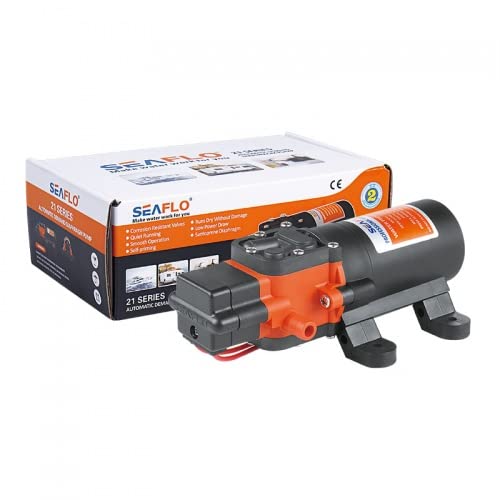 PONTTOR Seaflo Druckwasserpumpe 21-Serie, 12V / 1,2 GPM / 4,3 LPM / 35PSI Wasserpumpe PONTTOR Seaflo Druckwasserpumpe 21-Serie, 12V / 1,2 GPM / 4,3 LPM / 35PSI Wasserpumpe von PONTTOR