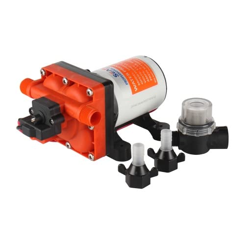 PONTTOR Seaflo Druckwasserpumpe 42-Serie, 12V / 3,0 GPM / 11,3 LPM / 55PSI Wasserpumpe PONTTOR Seaflo Druckwasserpumpe 42-Serie, 12V / 3,0 GPM / 11,3 LPM / 55PSI Wasserpumpe von PONTTOR