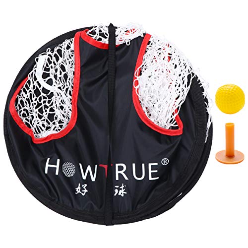 POPETPOP 1 Golfübungsnetz Golf-Chipping-Netz und Matte gelbe Golfbälle Sandsack-Spiel Schwungtrainingshilfen Golf übungsnetz Golf Practice net Werkzeug Indoor-Golfen Golfzubehör Nylon Black von POPETPOP