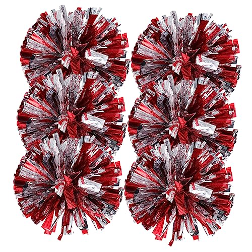 POPETPOP 1 Satz Cheerleader-handblume Cheerleader-kostüm Für Mädchen Cheerleader-zubehör Pompons Cheerleader-kit Cheerleader-Kleid Pom Poms Cheerleading Jubelnde Hand Plastik Rot 6st von POPETPOP