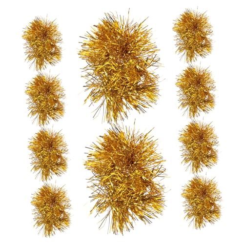 POPETPOP 10 Stück Cheerleader Handgelenk Pompons Für Cheerleader Armband Pompons Für Cheerleader Zubehör Für Sporttreffen Requisiten Für Jubel Pompons Aus Kunststoff Goldfarben von POPETPOP