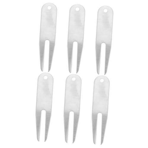 POPETPOP 2 Sätze Golfgrüne Netz Golf-Divot-Tool Golf Zubehör Golf Accessories Verwurzelung Marker Für Golfbälle Reparaturgabeln Für Grünen Rasen Rostfreier Stahl Silver 3 Stück * 2 von POPETPOP