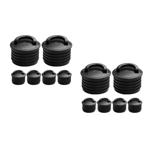 POPETPOP 2 Sätze Kajak Wasserdichter Stecker Wasserdichter Kajakstöpsel wasserdichte Plug Universeller Boot Plug Stopfen Ablassschraube Kajak Teile Kajak Stecker Gummi Black 6 Stück * 2 von POPETPOP