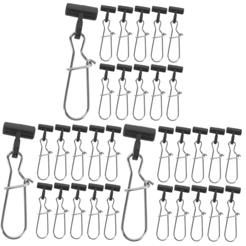 POPETPOP 3 Sätze Angelschuppenhaken Angelköder Angelhaken Schwenkt Angehen Zange Perlen Für Einen Angler Fishing Tackle Stabile Angelclips Angelschnappschüsse Plastik 30 Stück * 3 von POPETPOP