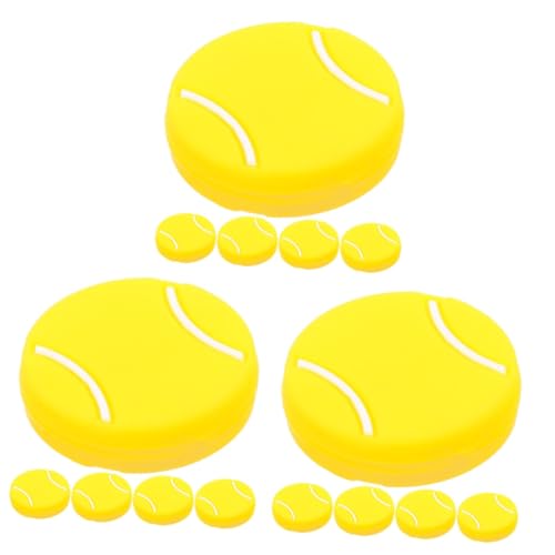 POPETPOP 3 Sätze Flacher Tennis-Spot-schläger-stoßdämpfer Tennis Stoßdämpfer Squash-schläger Griptape Für Tennisschläger Tennis-Griptape Tennisvibrationsdämpfer Yellow Kieselgel 5 Stück * 3 von POPETPOP