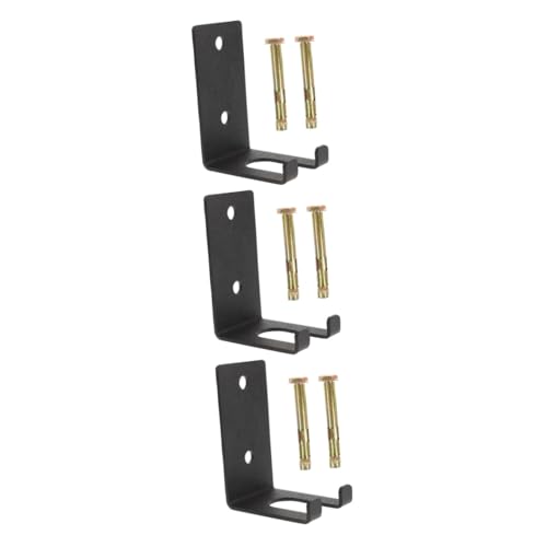 POPETPOP 3 Sätze Langhantel-Aufbewahrungsregal Hantelständer für den Haushalt Hantelhalter hantel Regal Dumbbell Rack hantelscheibenständer hanteln Lagerregal Fitness-Accessoire Stahl Black von POPETPOP