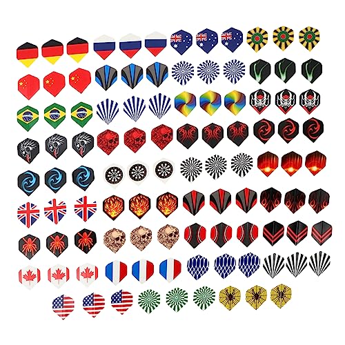 POPETPOP 3 Sätze Pfeilschwanz Flights Darts Dartpfeile Stelldartscheiben Darts Zubehör Dartset Dartspfeile Darts Set Dartscheine Flügel Outdoor-sportzubehör PVC 105 Stück * 3 von POPETPOP