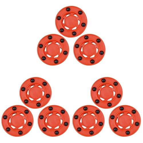 POPETPOP 3 Sätze Puck Hockeyzubehör Kniehockey Rollhockeybälle Spiel Straßenhockeyschläger Eishockey Üben Hockeynetz Eishockey-Trikot Hockeytraining Feldhockeyschläger Rot Nylon 3 Stück * 3 von POPETPOP