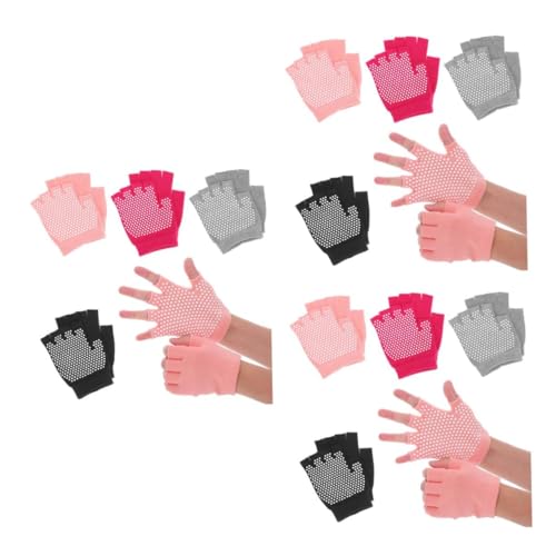 POPETPOP 3 Sätze Rutsch Feste Yoga-Handschuhe Übung Griff Gartenhandschuhe Gewichtheber Handschuhe Gewichtheben Handschuhe Pilatus-Handschuhe Für Damen Handschutzhandschuh Acryl 4 Paare * 3 von POPETPOP