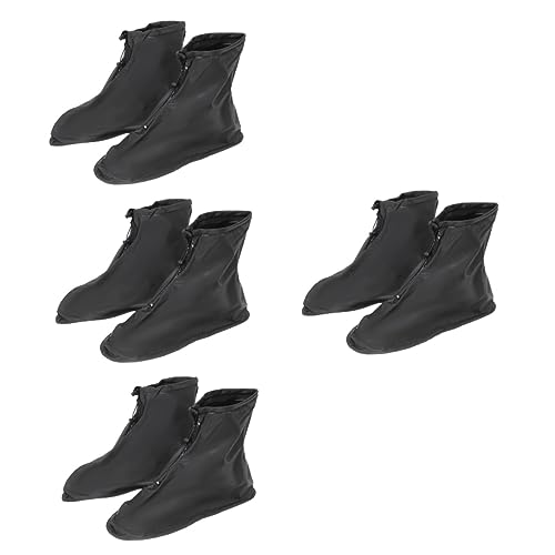 POPETPOP 4 Paare Outdoor-stiefelabdeckungen Schuhüberzüge Zum Klettern Winddichte Stiefelüberzüge Beheizbare Stiefeleinlagen Frostschutzstiefelüberzüge Atsko Sockenwärmer Black Gummi von POPETPOP