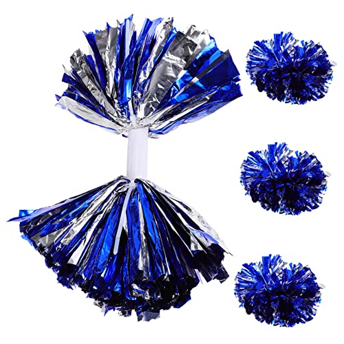 POPETPOP 4 Stück Blumenrequisiten Halten Cheerleader-Pompons Tragbare Cheerleader-Requisiten Spiel-Cheerleading-zubehör Cheerleader-kostüm Poms Poms Jubeln Weiße Pom Poms Blue Das Haustier von POPETPOP