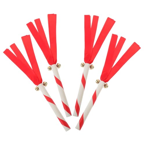 POPETPOP 4 Stück Cheerleader Cheerleading Cheer up Party mitgebsel Spieler Pompoms jubeln Girlande Pompons Megaphon weiße Pom Poms Pompon- Sport-Jubelgeschenke Donnerstangen PVC rot von POPETPOP