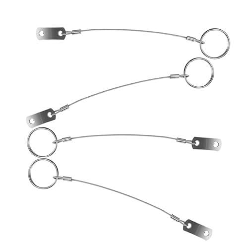 POPETPOP 4 Stück Marine-Anti-Verlust-Seil Sicherungsseil mit Ring Klampenseil Bootszubehör Marine-Hardware Lanyard-Kabel Sicherheits-Haltedraht Sicherheitshalteseil Edelstahl 316 Silver von POPETPOP