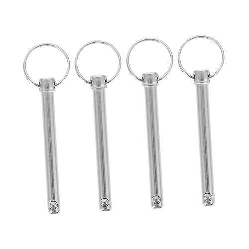 POPETPOP 4 Stück Schnellspannstift Bimini-Tops-Stift Kupplungsbolzen Mit Ring Marine-kupplungsstift Kupplungsstift-Clip Schnellspanner Für Boote Bimini-anstecknadel Kohlenstoffstahl Silver von POPETPOP