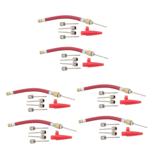 POPETPOP 42-Teiliges Set Stecker schlauchboote aufblasbare Boot handlenzpumpe pumpe Fussball schlauchboot flickzeug Fahrrad Werkzeug Pumpenadapternadel Pumpennadel für Ruderboot rot von POPETPOP