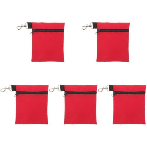 POPETPOP 5St Golftaschen-Ballhülle aus Nylon Golf Bag Golfball Halter Golf zubehör Golfausrüstung Golftaschen-Stifthalter Golfball-Vitrine Golf-Teebeutel Kompakte Golfballtasche rot von POPETPOP