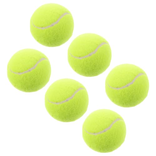 POPETPOP 6 STK Hochelastischer Und Langlebiger Tennisball Tennis-trainingsbälle Tennisball Zum Spielen Anfänger Üben Tennis Bälle Training Tennisball Light Green Chemiefaser-nadelwolle von POPETPOP