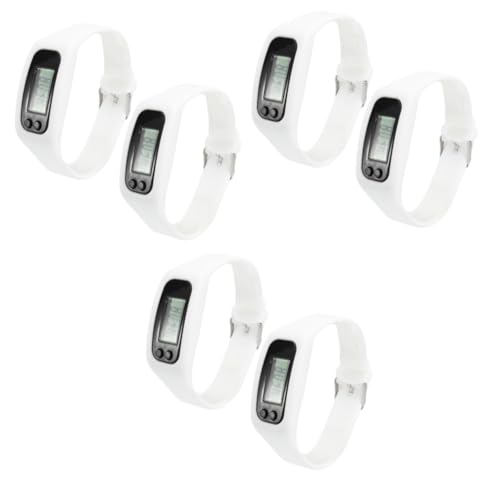 POPETPOP 6 Stück Elektronische Uhr Schrittzähler Digitales LCD Armband Laufstreckenzähler Kalorienzähler von POPETPOP