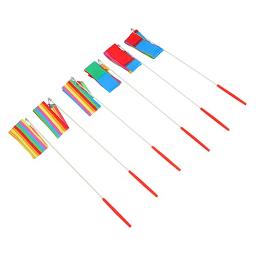 POPETPOP 6St Schleife Zubehör für Regenbogenpartys Streamer Gefälligkeiten farbig Turnen zubehör heizlùfter lichtband jop rhythmisches Unisex-Band Bunte Tanzgürtel Stoff Colorful von POPETPOP