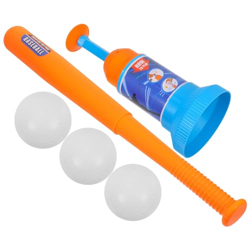 POPETPOP Baseball-Pitching-Maschinen-Spielzeugsets 1 Set Baseball-Teeball Zusammenklappbarer Kunststoffschläger Und Bälle Für Outdoor-Sportspiele Eltern-Kind-Interaktionsspielzeug Orange von POPETPOP