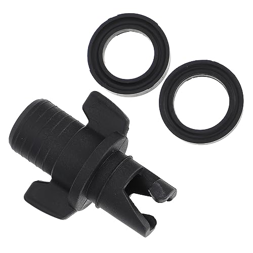 POPETPOP Luftventil gummiring gummischlaufen passenge Pump stiefeltasche pompa stiefelhalter accesories tragbar Adapter aufblasbares Kajak paddeln Schwimmbad Auto schlauchboot Plastik Black von POPETPOP