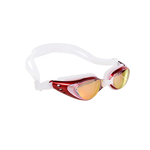 POPETPOP Schwimmbrille Antibeschlag Mit UV Schutz Für Erwachsene Verstellbare Silikonbrille Rot Ideal Für Wettkämpfe Und Freizeit Inklusive Etui Für Sicheren Transport von POPETPOP