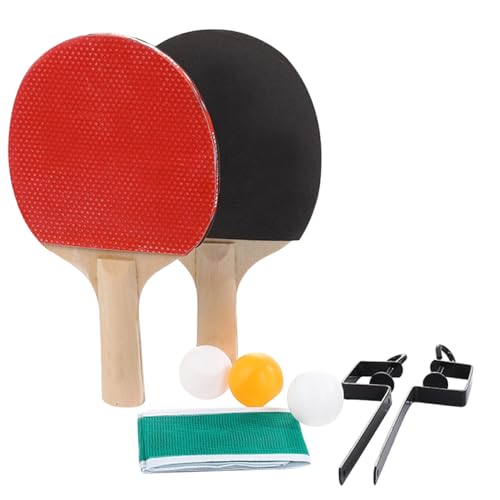 POPETPOP Tischtennis Schläger Set Mit Netz Und Bällen Outdoor Trainingsset Für Tischtennis Mit Aufbewahrung Robuste Racket Für Sport Und Freizeit Vielseitig Einsetzbar von POPETPOP