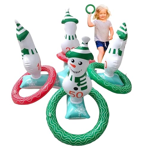 Weihnachten Schneemann Aufblasbares Ringwurfspiel mit Wurfringe 5 Stück PVC Weihnachten Wurfspiel Schneemann Form Wurfringwurf im Freien Indoor-Weihnachtsspiel für Kinder Weihnachtsfeierzubehör Weihnachten Schneemann Aufblasbares Ringwurfspiel mit Wurfringe 5 Stück PVC Weihnachten Wurfspiel Schneemann Form Wurfringwurf im Freien Indoor-Weihnachtsspiel für Kinder Weihnachtsfeierzubehör von POPOYU