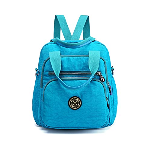 PORRASSO Casual Rucksack Damen Schultertasche Frauen Umhängetasche Nylon Handtasche Daypack für Arbeit Reisen Täglicher Gebrauch Blau PORRASSO Casual Rucksack Damen Schultertasche Frauen Umhängetasche Nylon Handtasche Daypack für Arbeit Reisen Täglicher Gebrauch Blau von PORRASSO
