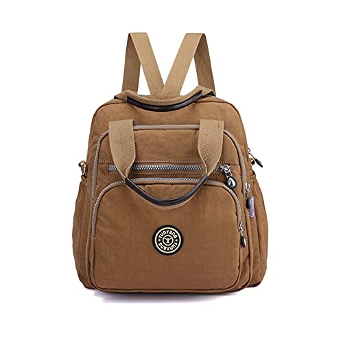PORRASSO Casual Rucksack Damen Schultertasche Frauen Umhängetasche Nylon Handtasche Daypack für Arbeit Reisen Täglicher Gebrauch Khaki PORRASSO Casual Rucksack Damen Schultertasche Frauen Umhängetasche Nylon Handtasche Daypack für Arbeit Reisen Täglicher Gebrauch Khaki von PORRASSO
