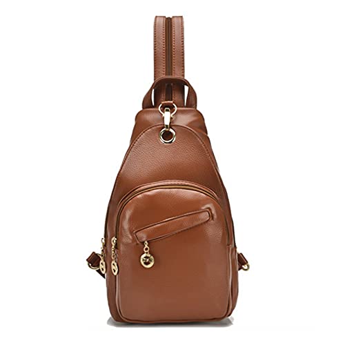 PORRASSO Damen Brusttasche Klein Rucksack Mode Sling Bag Frauen Schultertasche Wasserdicht PU Leder Crossbody Umhängetasche Reisen Wandern Sport Daypack Braun PORRASSO Damen Brusttasche Klein Rucksack Mode Sling Bag Frauen Schultertasche Wasserdicht PU Leder Crossbody Umhängetasche Reisen Wandern Sport Daypack Braun von PORRASSO