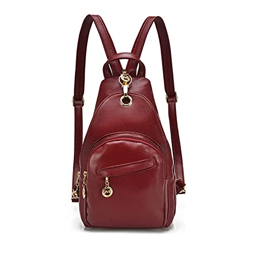 PORRASSO Damen Brusttasche Klein Rucksack Mode Sling Bag Frauen Schultertasche Wasserdicht PU Leder Crossbody Umhängetasche Reisen Wandern Sport Daypack Rotwein PORRASSO Damen Brusttasche Klein Rucksack Mode Sling Bag Frauen Schultertasche Wasserdicht PU Leder Crossbody Umhängetasche Reisen Wandern Sport Daypack Rotwein von PORRASSO