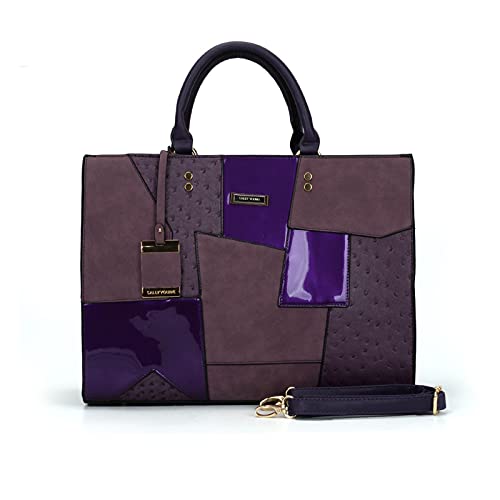 PORRASSO Damen Handtasche Mode Henkeltaschen Frauen Groß Schultertasche PU Leder Shopper Umhängetasche für Büro Schule Arbeit Violett PORRASSO Damen Handtasche Mode Henkeltaschen Frauen Groß Schultertasche PU Leder Shopper Umhängetasche für Büro Schule Arbeit Violett von PORRASSO