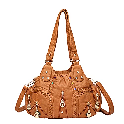 PORRASSO Damen Handtasche Mode Schultertasche Hobo Tasche Weiches PU Leder Umhängetaschen Frauen Henkeltaschen für Büro Schule Einkauf Gelb PORRASSO Damen Handtasche Mode Schultertasche Hobo Tasche Weiches PU Leder Umhängetaschen Frauen Henkeltaschen für Büro Schule Einkauf Gelb von PORRASSO