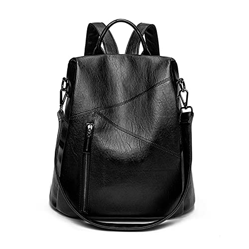 PORRASSO Damen Rucksack Anti Diebstahl Schultertasche Frauen Mode Daypack wasserdichte PU Leder Umhängetasche Schule Arbeit Reise Rucksäcke Schwarz PORRASSO Damen Rucksack Anti Diebstahl Schultertasche Frauen Mode Daypack wasserdichte PU Leder Umhängetasche Schule Arbeit Reise Rucksäcke Schwarz von PORRASSO